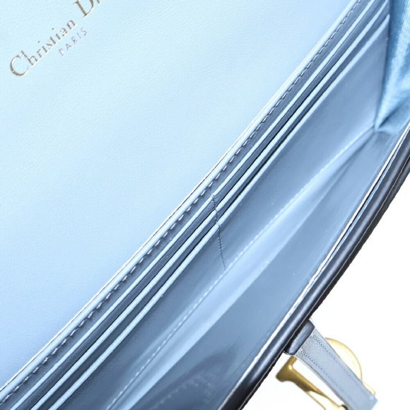 DIOR Saddle Leather Chain Wallet Long Low Clair Grey - Picture 4 of 6